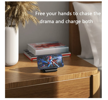 3-in-1 Kabellose Ladestation – Schwarz – Faltbar, Smartphone, Watch & Kopfhörer