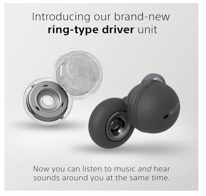 Sony – LinkBuds kabellose In-Ear Kopfhörer offen Bluetooth Headset grau leicht