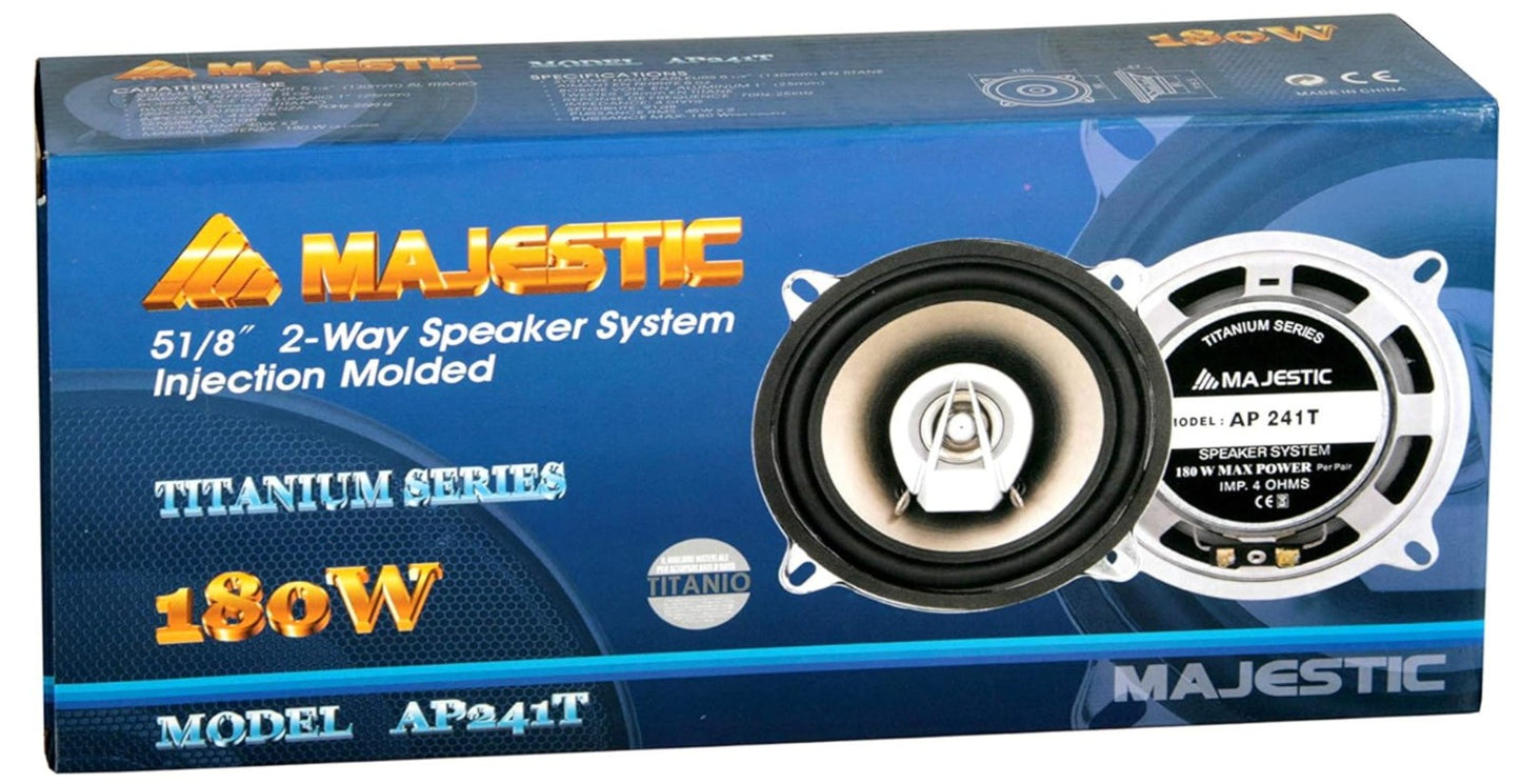 Majestic – AP 241T, 130 mm Autolautsprecher, 180W, 2-Wege, Paar – Klangpower