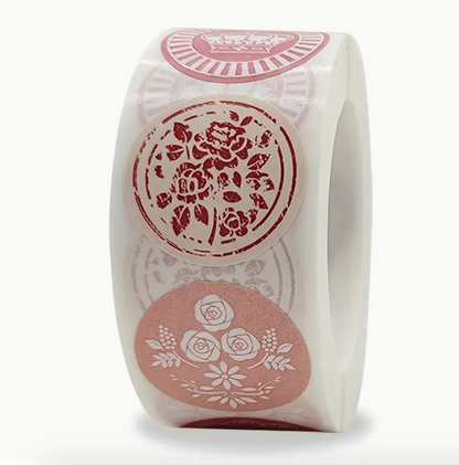 500x Umschlag-Siegeletiketten Mit 8 Blumenmuster-Aufklebern, Hochzeit Geburtstag