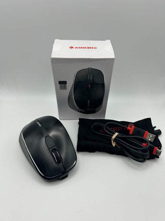 CHERRY – MW 8C ERGO Maus, kabellos, ergonomisch, Bluetooth, Funk, schwarz, USB