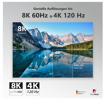 FeinTech – VMI90150 HDMI 2.1 Glasfaserkabel 15m 8K 48Gbps PS5 Xbox Dolby