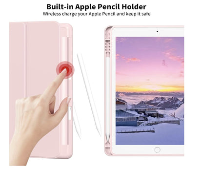 GKABXY – iPad 10.2 Hülle 9./8./7. Gen, TPU Rückseite, Ständer, Rosa, Sleep/Wake