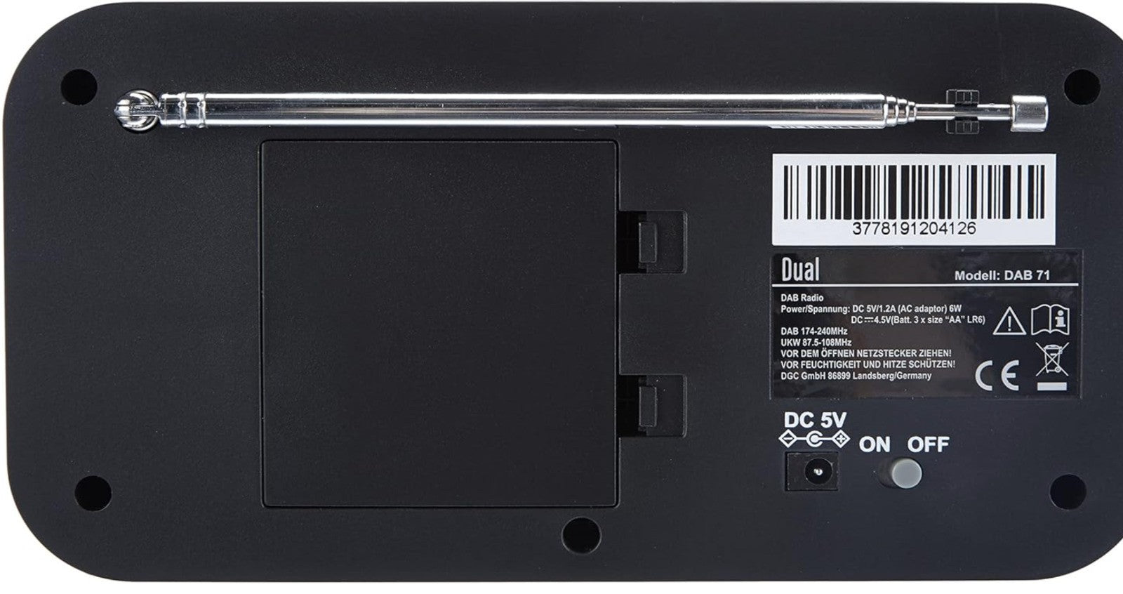 Dual 74872 DAB 71 Portables Digitalradio UKW DAB+ *OHNE NETZTEIL, MIT BATTERIEN*