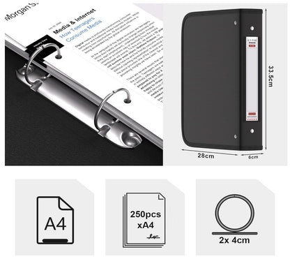 FireSafe A4, feuerfester Ringordner, Reißverschluss, wasserfest, Büro