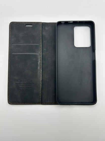 owlhold – Redmi Note 12 Pro 5G Hülle Flip Case Leder, Kartenfach, Ständer, Schwa