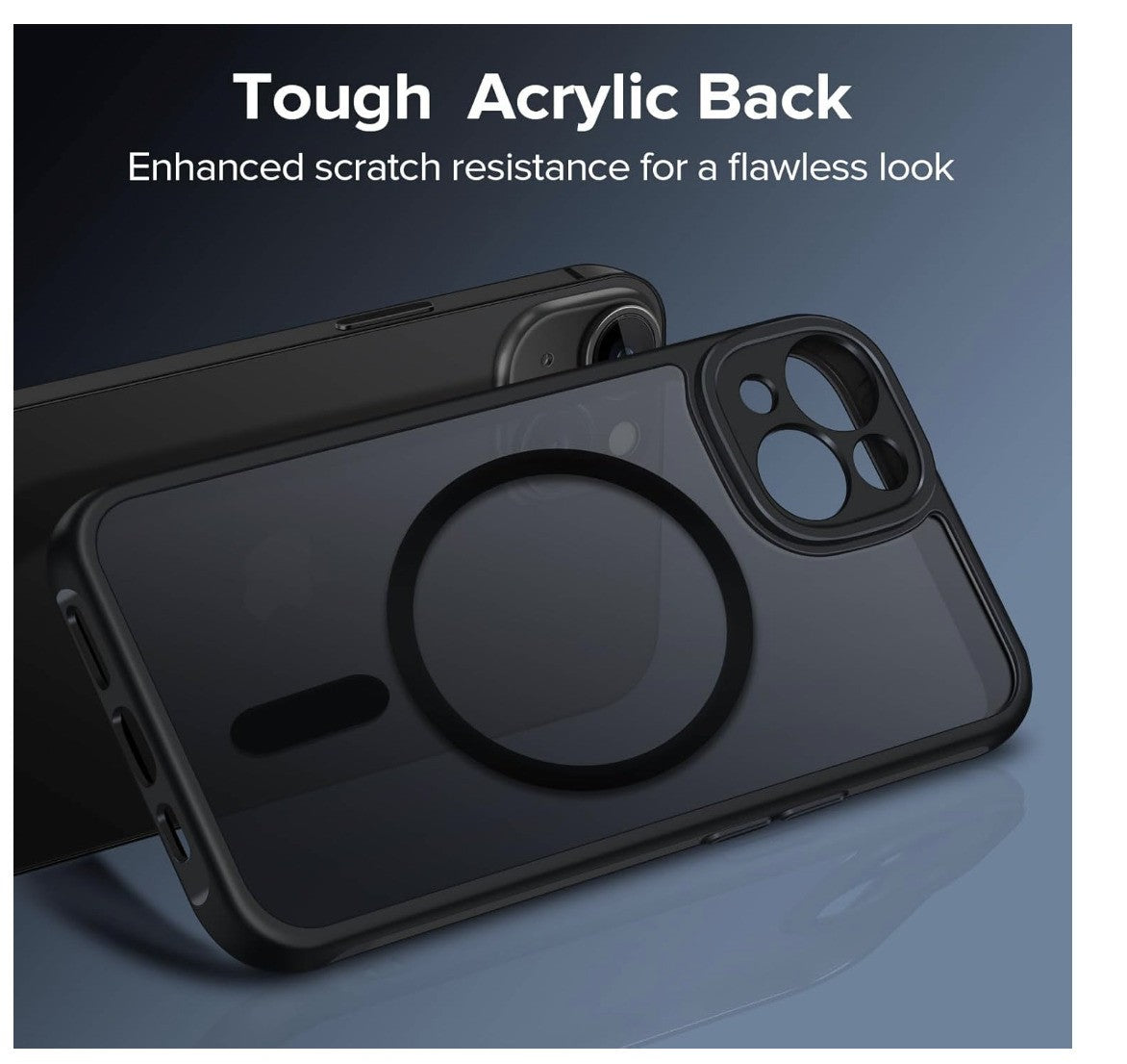 ivoler – iPhone 15 Hülle MagSafe kompatibel, Silikon Stoßfest Matt Schwarz 6.1"