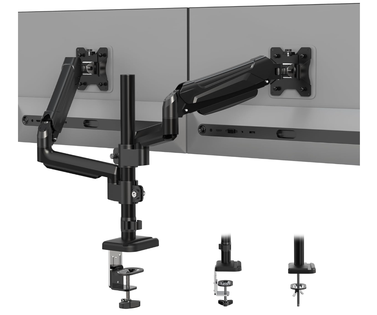 BONTEC Monitorhalterung Dual 13–32 Zoll 2 Monitore VESA 75/100 Neig Schwenk Dreh