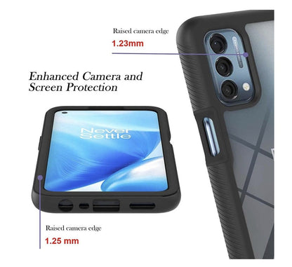 Liner – Oppo A74 5G Hülle Case Stoßfest, Transparent, TPU Bumper Schwarz