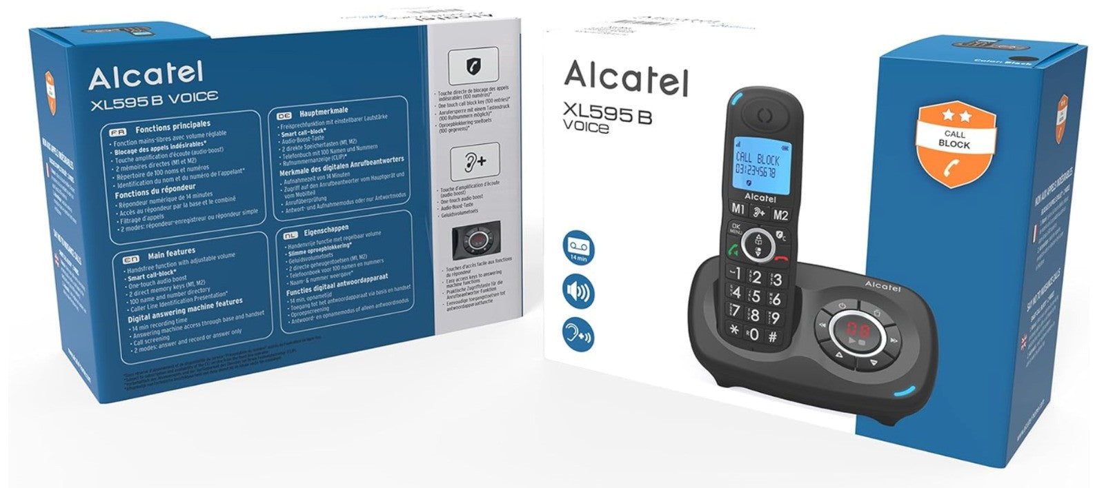 Alcatel – XL595 B Voice, Großtasten-Telefon, Anrufblocker, Seniorentelefon
