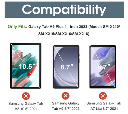 ProCase – Galaxy Tab A9+ 11 Zoll Hülle, dünn, schwarz, 2023 Smart Cover Case