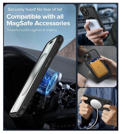 ivoler – iPhone 15 Hülle MagSafe kompatibel, Silikon Stoßfest Matt Schwarz 6.1"