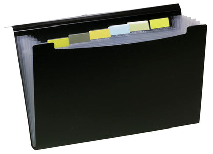 eco-eco – A5 Expanding Datei, 50% recycelt, 7 Taschen, schwarz – Ordner Mappe