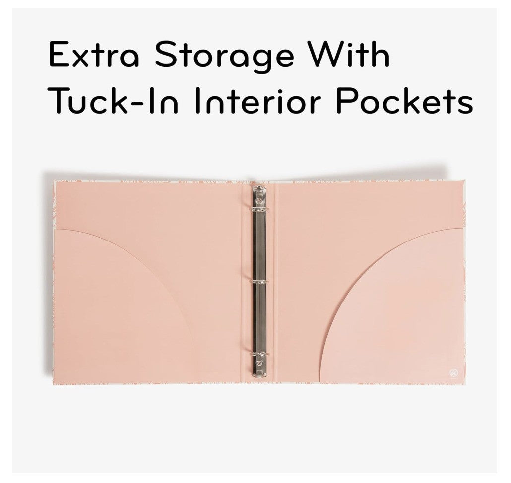 U Brands – Boho Chic Binder Set, Ringordner 2,5 cm, 2 Stück, Olive & Lachs