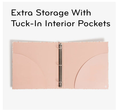 U Brands – Boho Chic Binder Set, Ringordner 2,5 cm, 2 Stück, Olive & Lachs