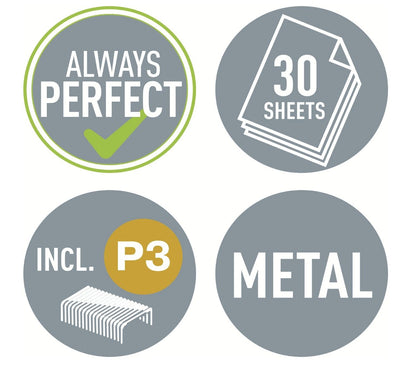 Leitz- 55020030 Tacker 30 Blatt Heftgerät Metall Kunststoff hellblau NeXXt Serie