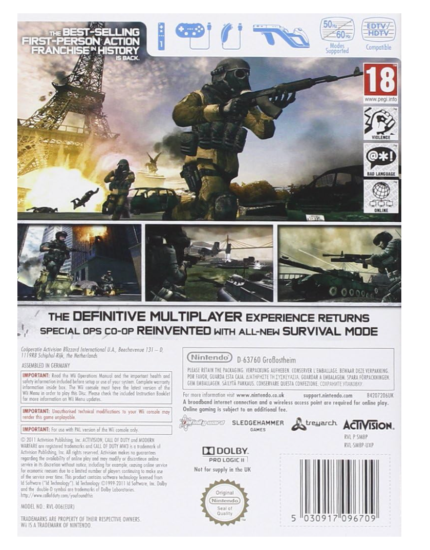 Call of Duty Modern Warfare 3 Wii Spiel – Import Frankreich – Shooter Videospiel