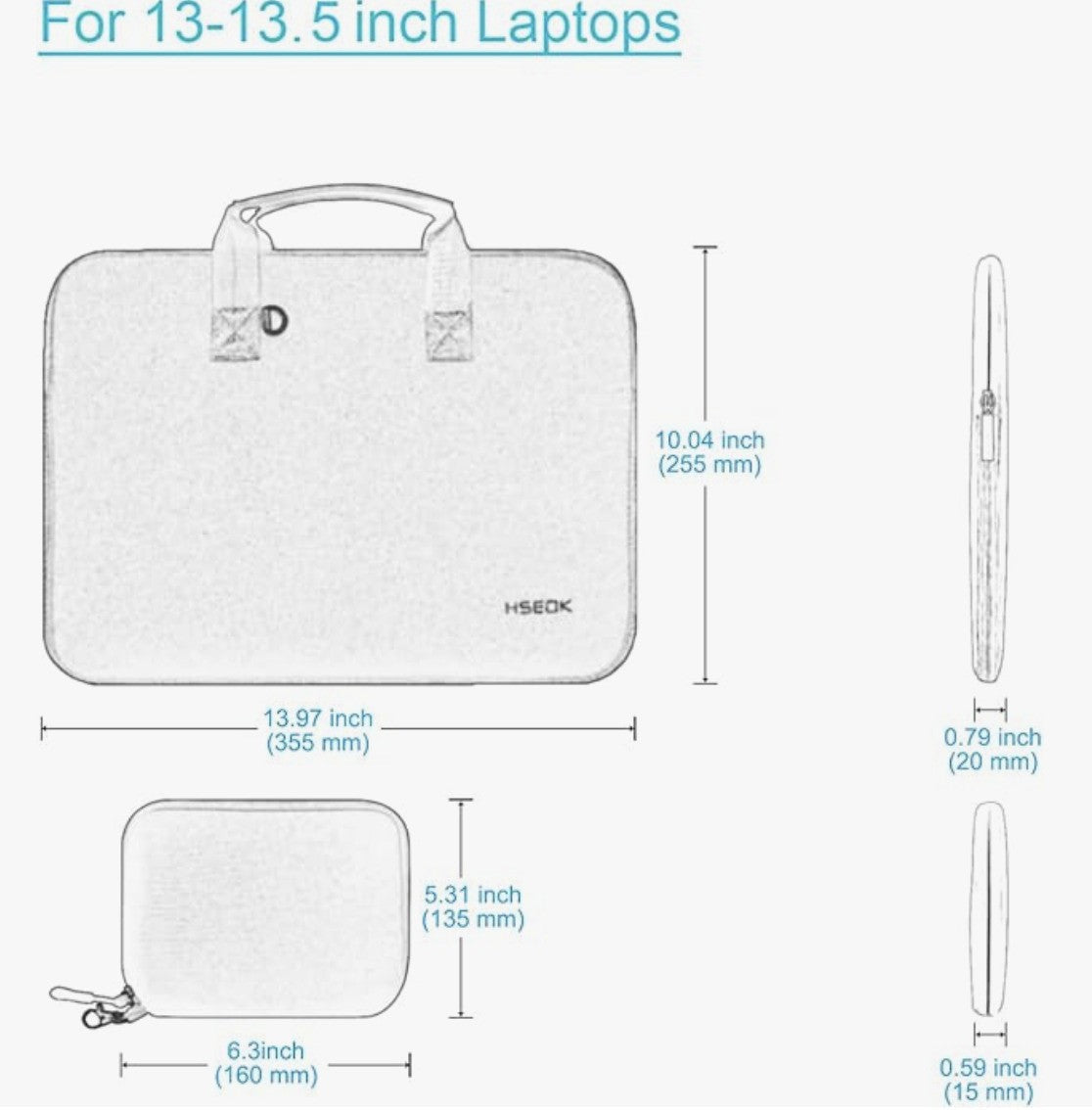 HSEOK – P02K01, Laptoptasche 13–13,3", wasserdicht, für MacBook Pro/Air, XPS