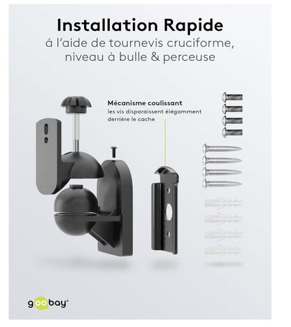 goobay 49393 Lautsprecher Halterung schwenkbar neigbar Wandhalter Heimkino