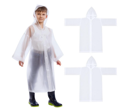 Vicloon – Regenmantel Kinder, 4er Pack Poncho Mädchen, wasserdicht, EVA, klar