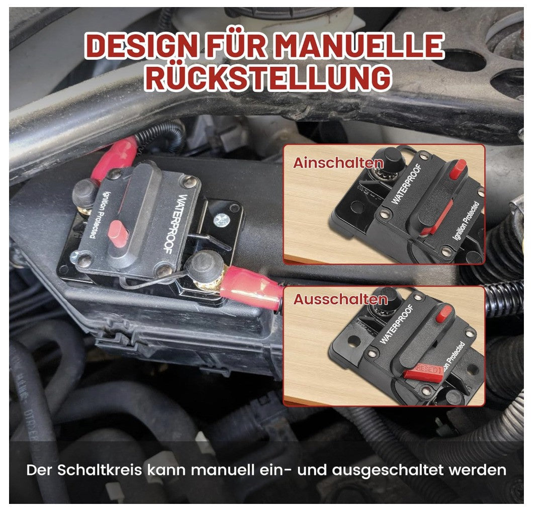 RED WOLF 40A Schutzschalter Sicherungshalter Auto Boot LKW KFZ Reset Leistung