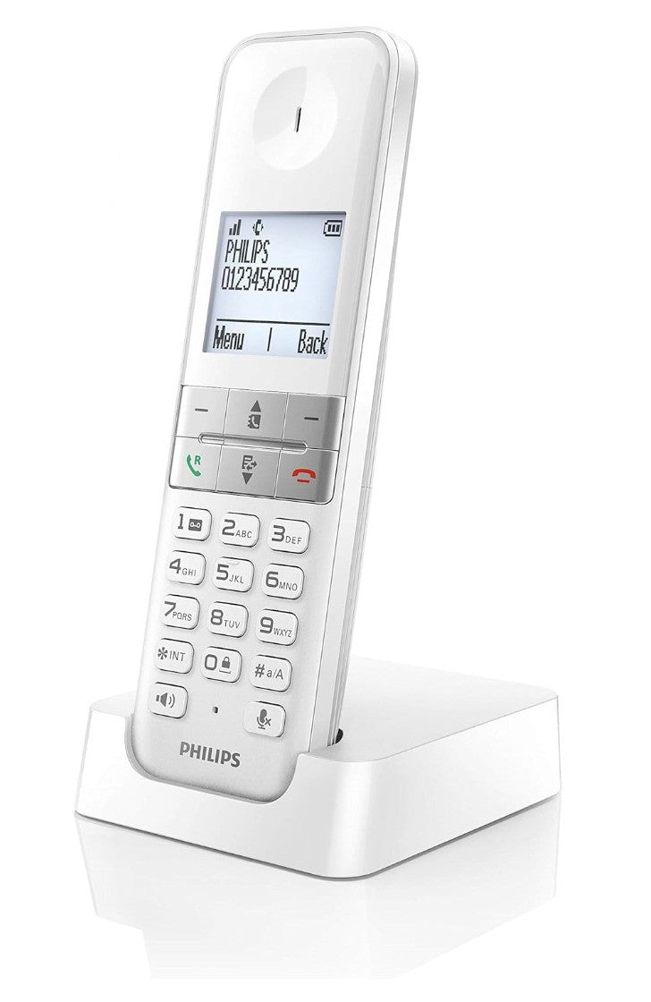 Philips – D4701W/34, DECT Telefon, Freisprechen, HQ Sound, Weiß **KEIN DEUTSCH**