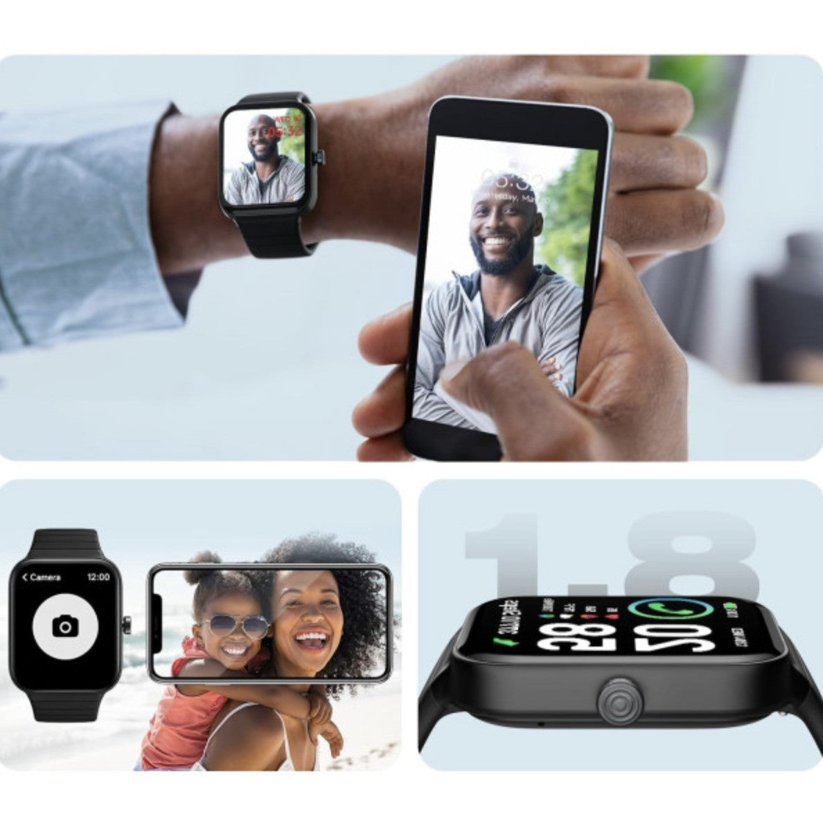 Smartwatch- Telefonfunktion Alexa Integriert 100+ Sportmodi 1,8 Zoll & IP68 SpO2