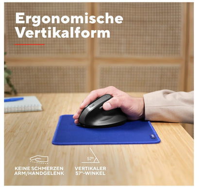 Trust – Yuno Maus Vertikal Kabellos, Ergonomisch DPI 800–2400 *SCROLLRAD DEFEKT
