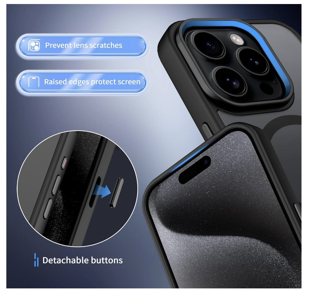 CACOE – iPhone 15 Pro Hülle, Magnetisch, kompatibel MagSafe, Stoßfest, Matt