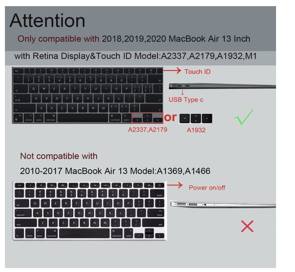 YOPAS MacBook Air 13 Zoll Hülle A2337 A2179 A1932 M1 Case Hartschale Cover