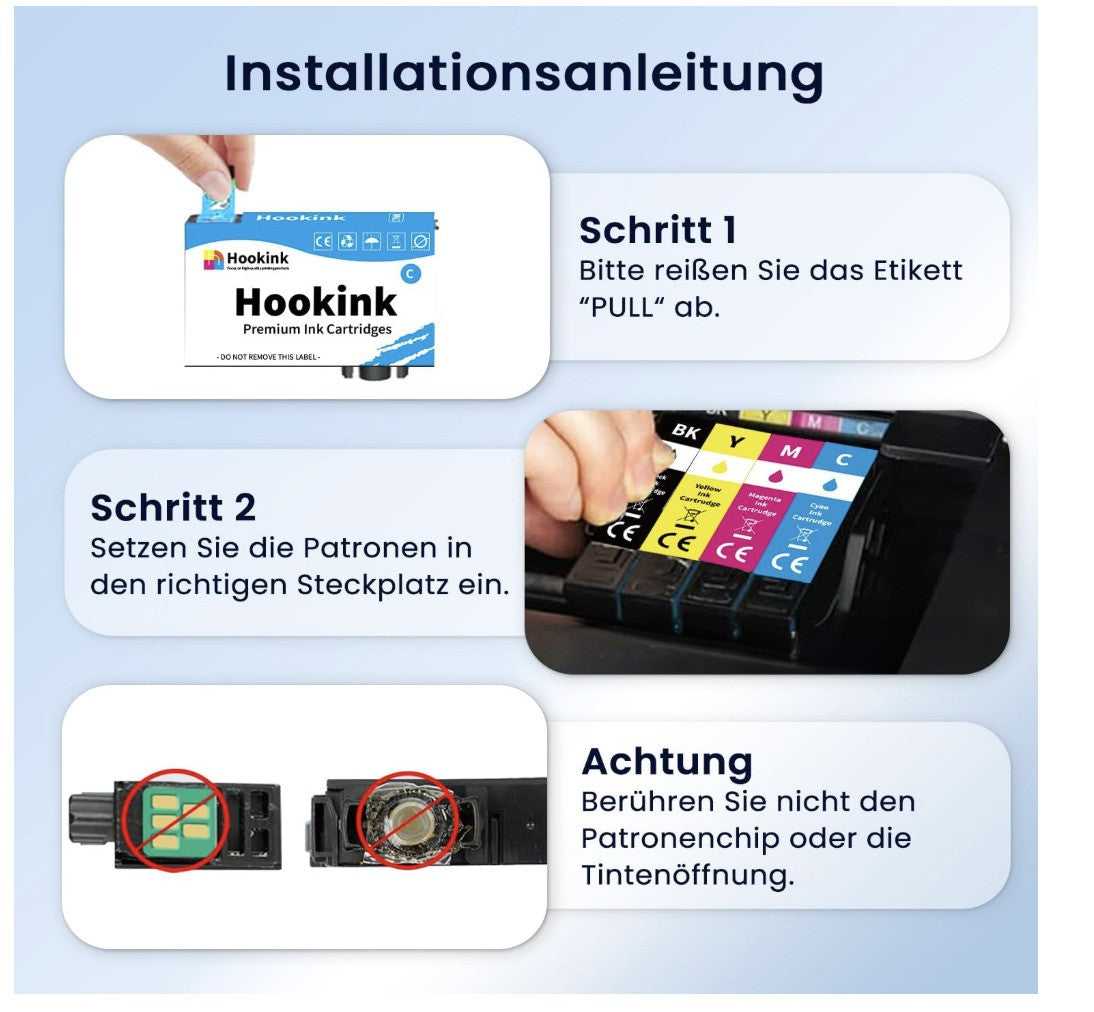Hookink – 18XL Tintenpatronen für Epson XP-205 XP-215 XP-305 XP-312 (7 Stück)