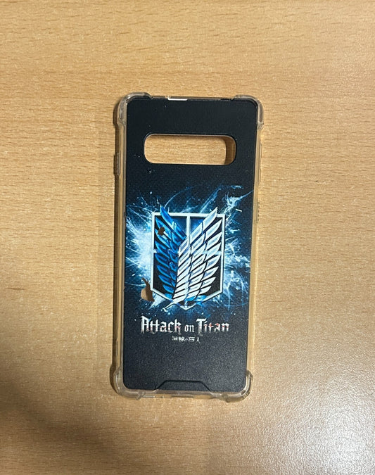 Samsung – Galaxy S10 Hülle Anime Attack on Titan, Schwarz, Stoßfest TPU Case