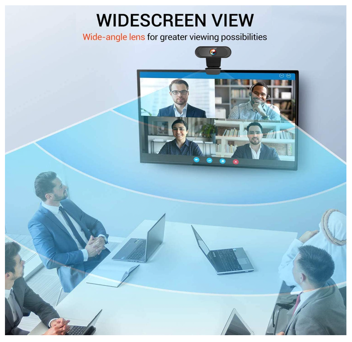 Amoner – Webcam 1080P HD USB mit Mikrofon, Abdeckung, PC Konferenz YouTube Zoom