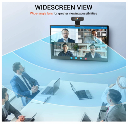 Amoner – Webcam 1080P HD USB mit Mikrofon, Abdeckung, PC Konferenz YouTube Zoom