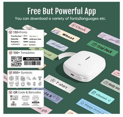 prt Qutie Mini Etikettendrucker Bluetooth tragbar USB Labelmaker für Zuhause Bür
