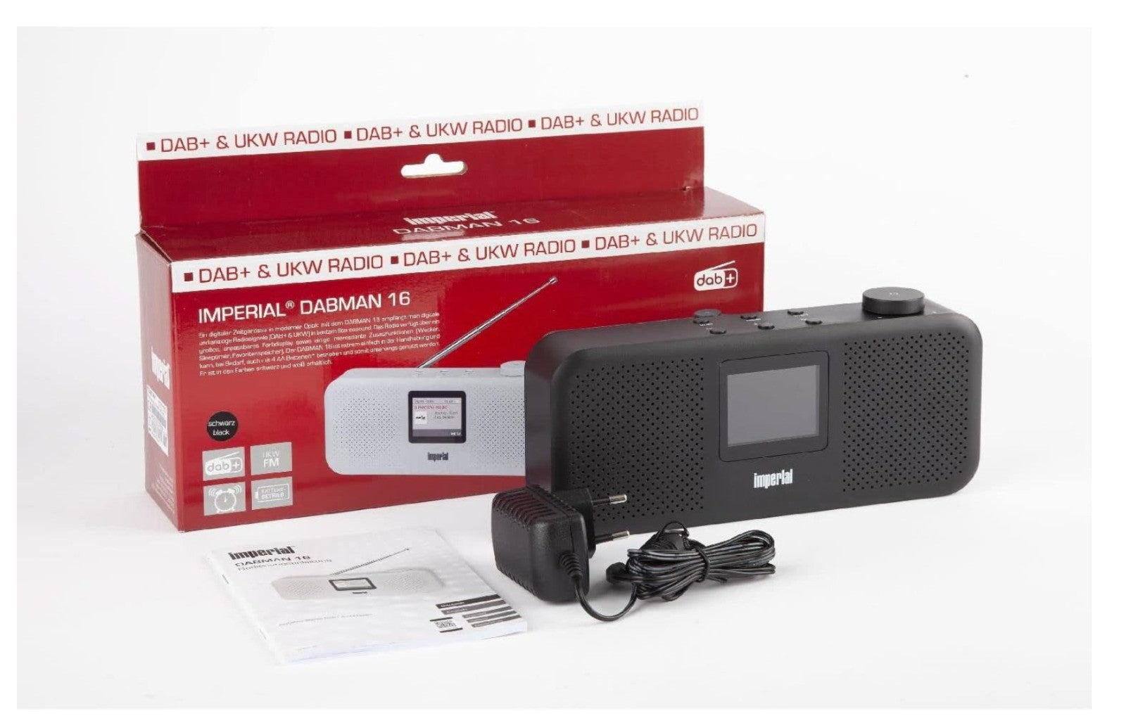 Imperial DABMAN 16 DAB+ Digitalradio schwarz kompakt mit Bluetooth AUX USB FM