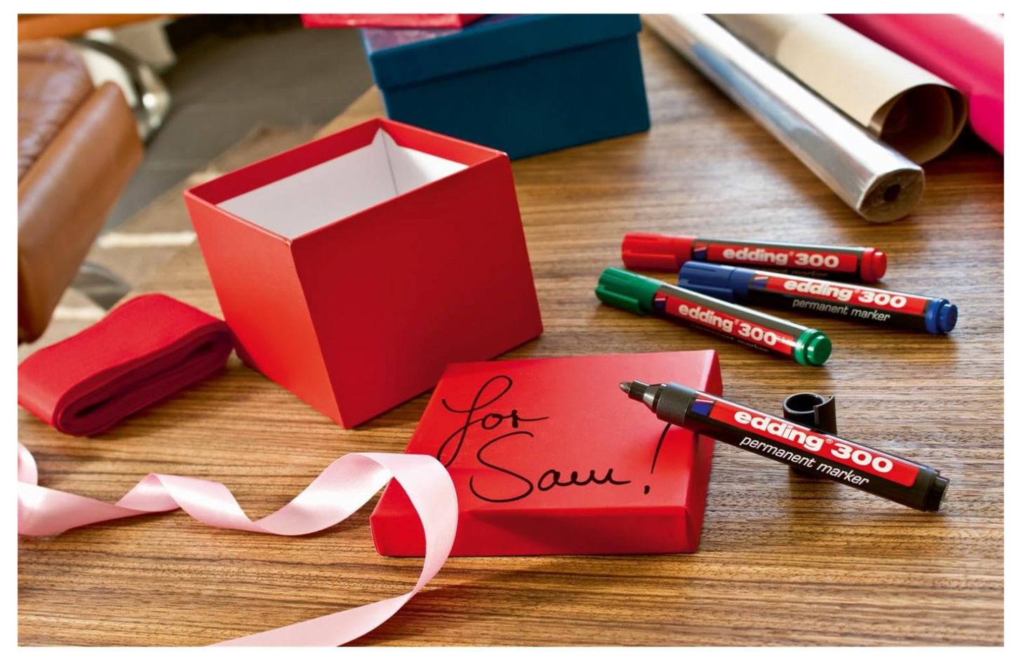 edding – 300 Permanentmarker blau 10er Set, wasserfest, 1,5–3 mm Rundspitze