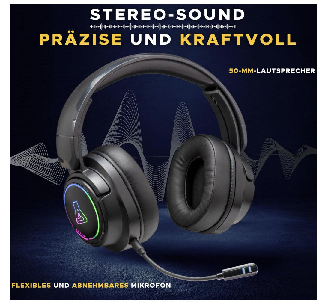 The G‑Lab Korp Iridium kabelloses Gaming-Headset 2,4 GHz Bluetooth RGB 45h Akku