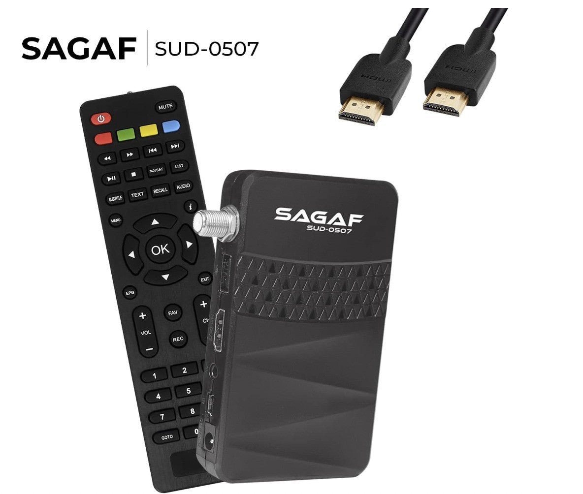 LEYF – SUD-0507 Mini Sat Receiver DVB-S2, Full HD 1080p,USB *OHNE FERNBEDIENUNG*