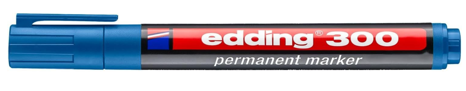 edding – 300 Permanentmarker blau 10er Set, wasserfest, 1,5–3 mm Rundspitze