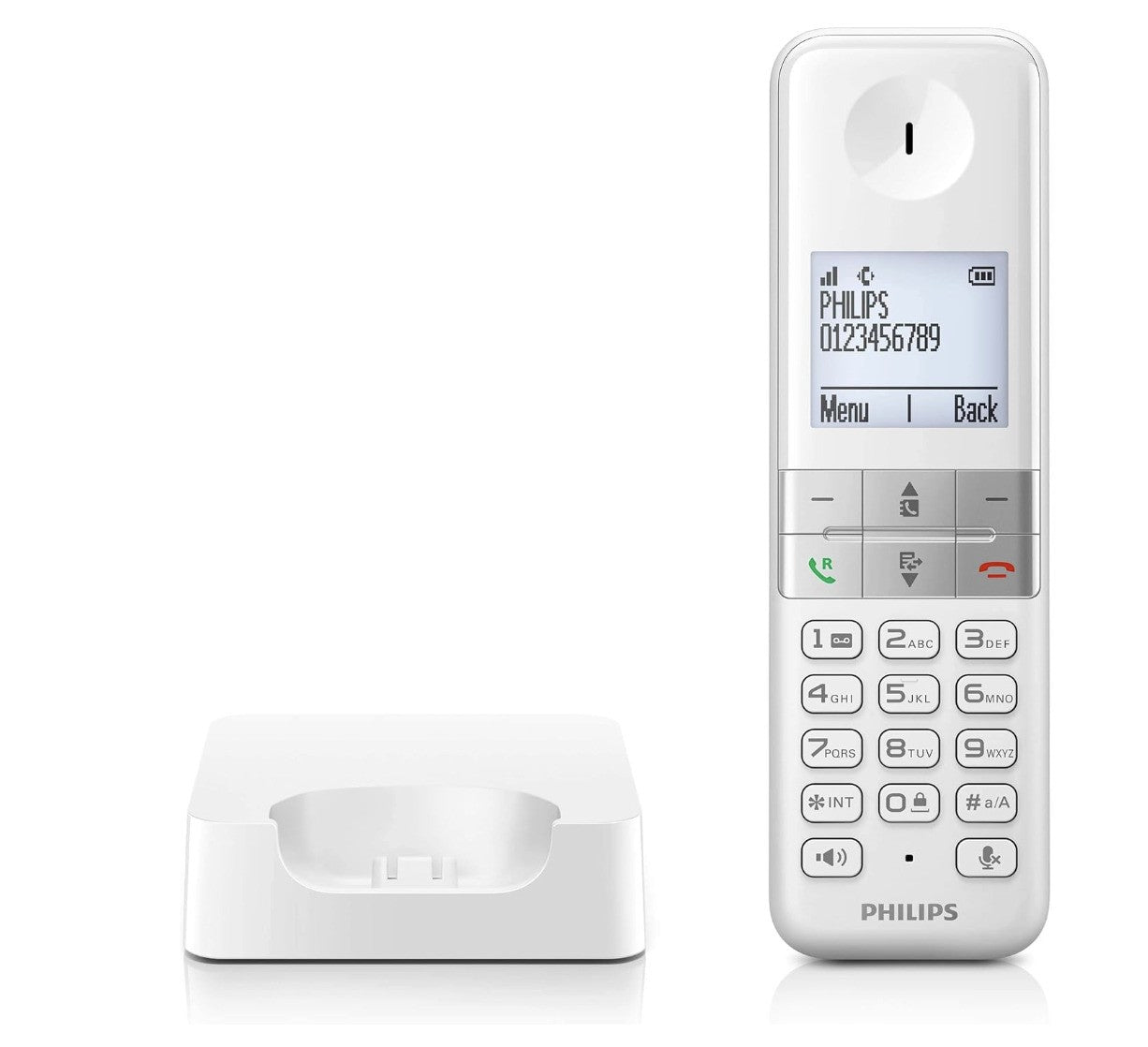 Philips – D4701W/34, DECT Telefon, Freisprechen, HQ Sound, Weiß **KEIN DEUTSCH**