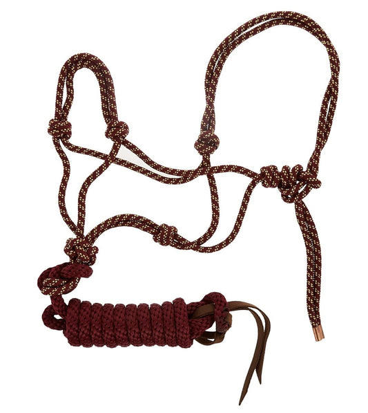 WEBER LEDER Diamant Geflochten Seilneckholder mit Blei, Führhalfter Pferd