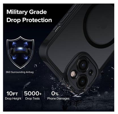 ivoler – iPhone 15 Hülle MagSafe kompatibel, Silikon Stoßfest Matt Schwarz 6.1"