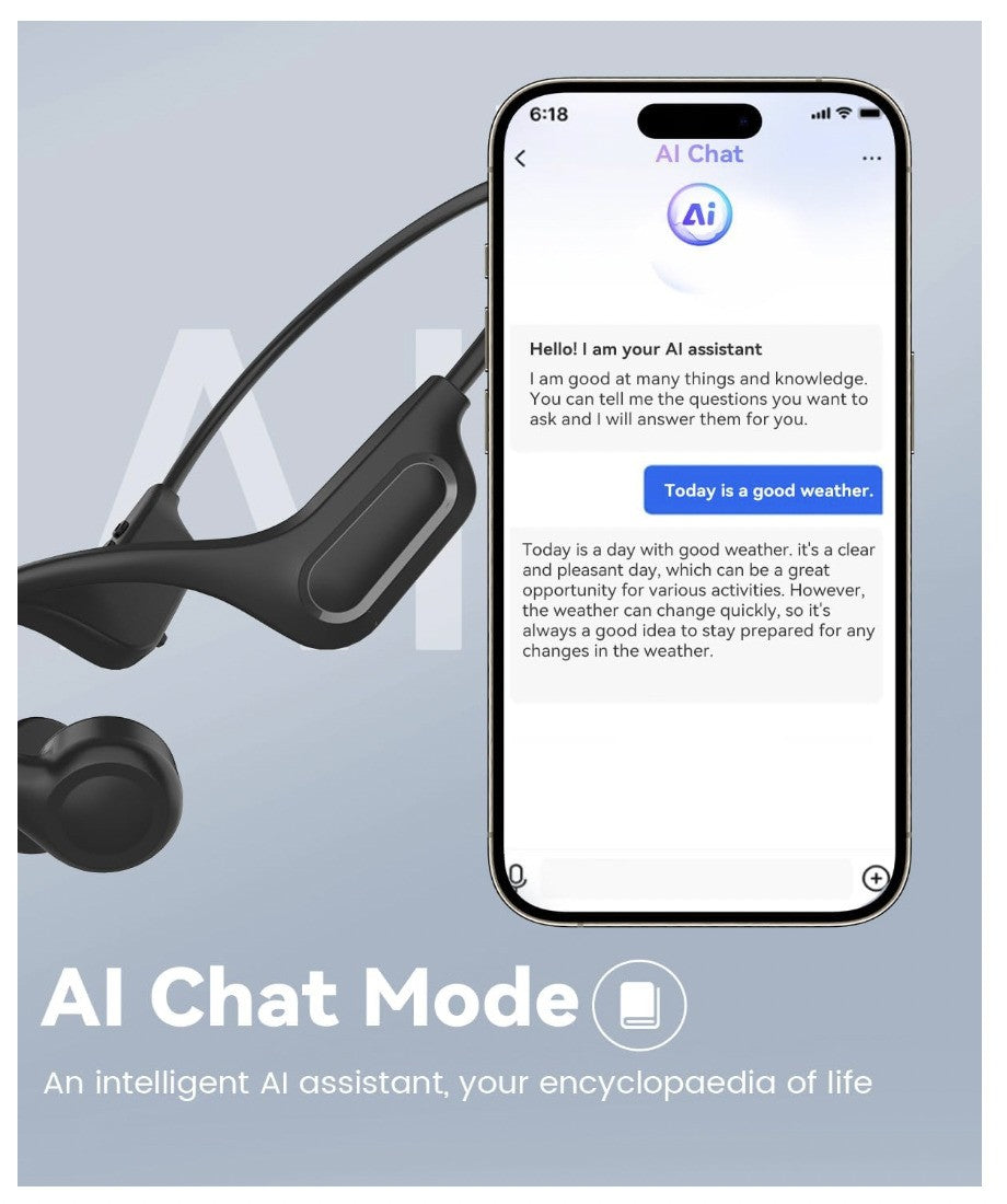 MONODEAL AI Übersetzer-Kopfhörer – Knochenschall – Bluetooth 5.3 – 134 Sprachen