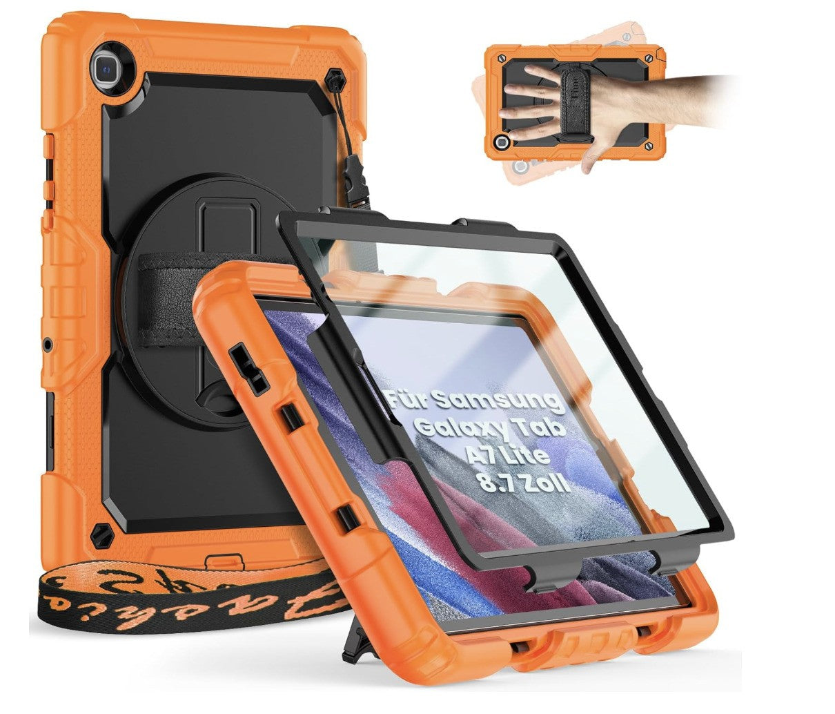 Timecity – Galaxy Tab A7 Lite T220 T225 Hülle Stoßfest drehbar Kinderschutz