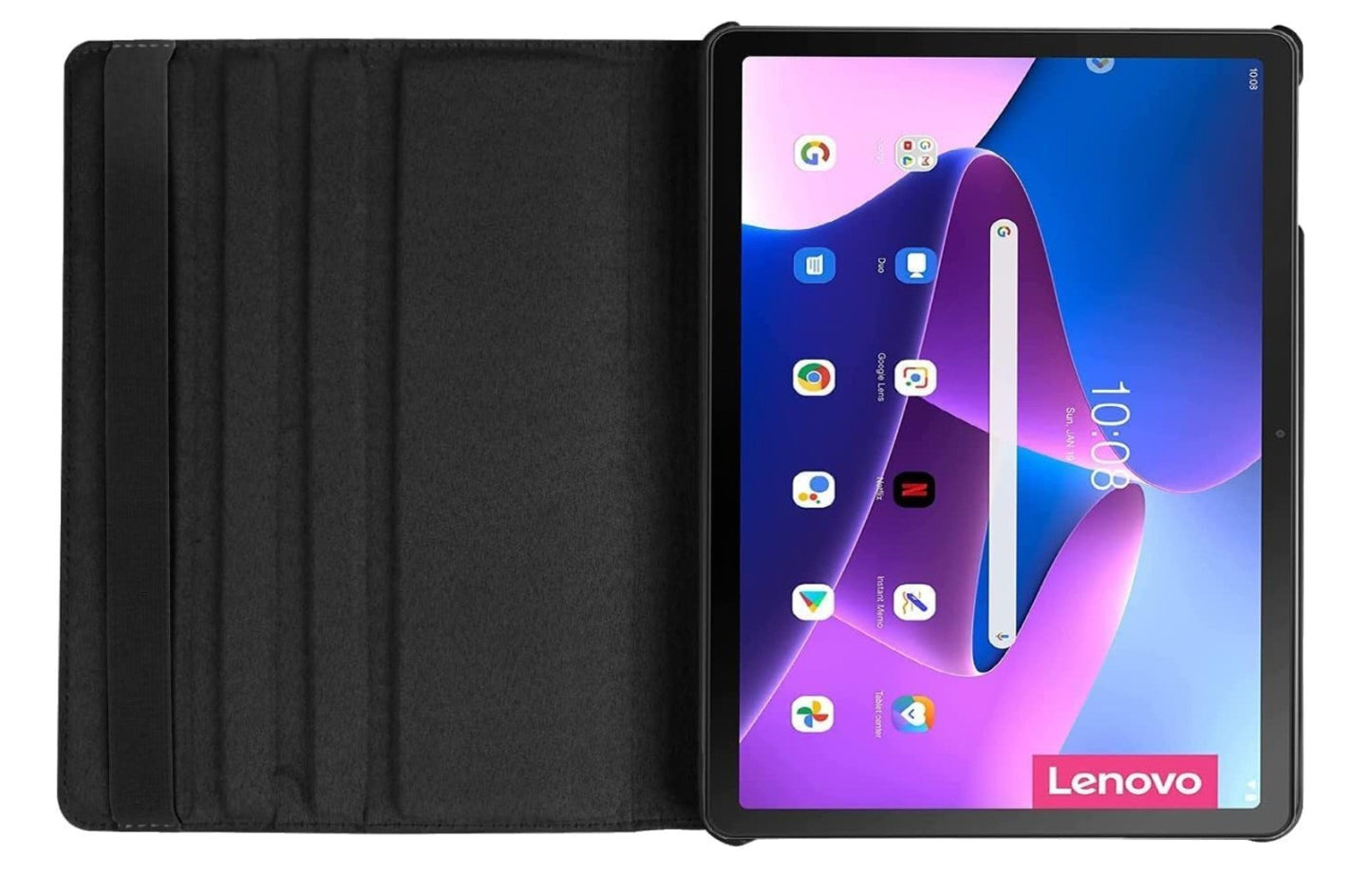 World biz – Lenovo M10 3rd Gen Hülle 360° Leder Case Stand Auto Sleep Schwarz