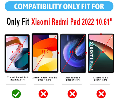 XunyLyee – Redmi Pad 10.61 Zoll Hülle Schwarz, Smart Case, Abdeckung, Stoßfest