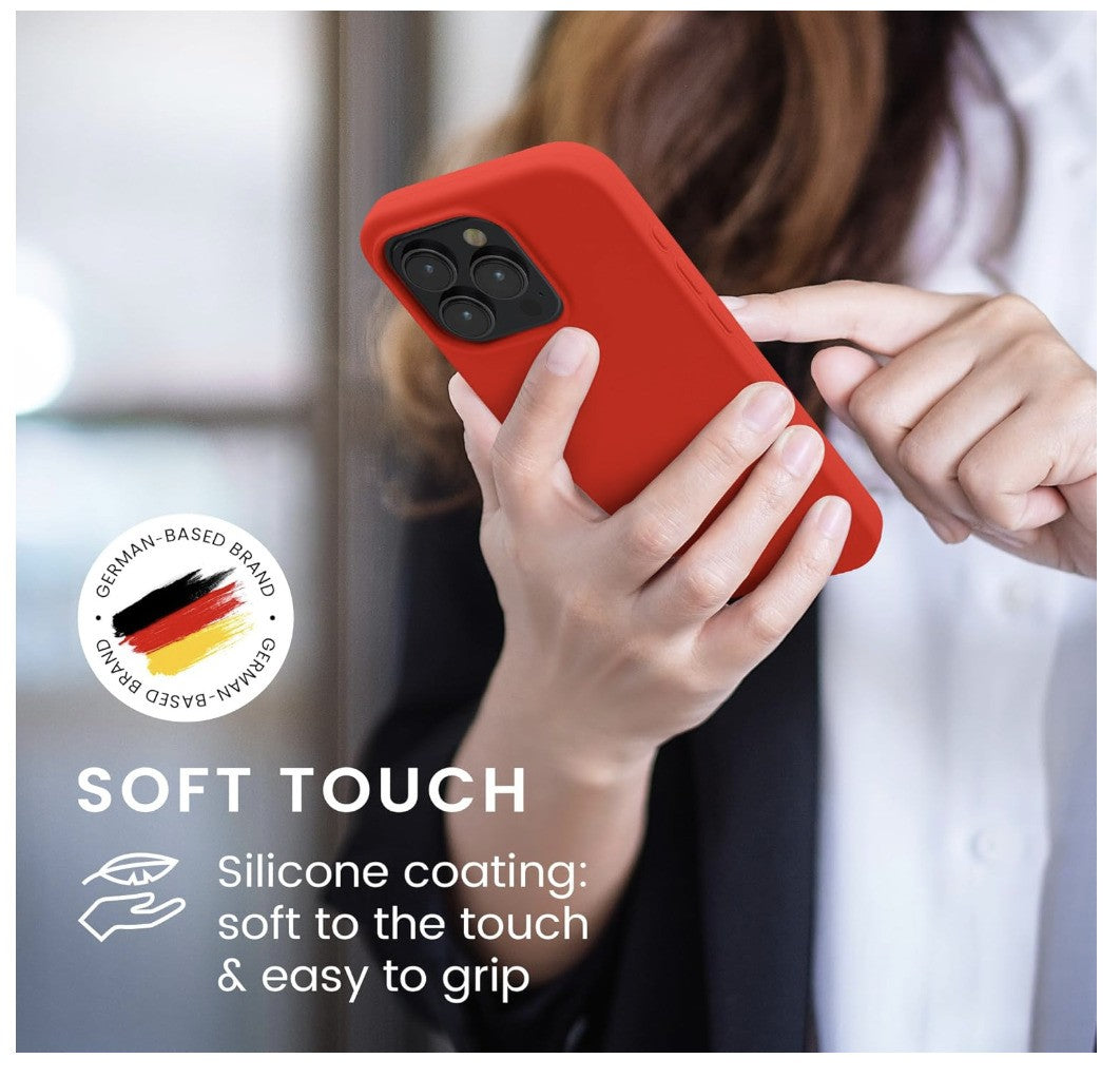 kwmobile – iPhone 15 Pro Hülle, stoßfestes Silikon Case, TPU, Rot, Backcover