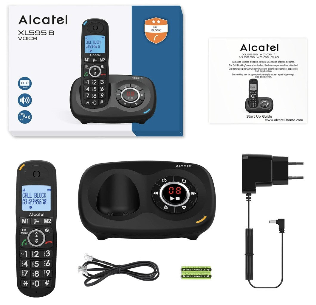 Alcatel – XL595 B Voice, Großtasten-Telefon, Anrufblocker, Seniorentelefon