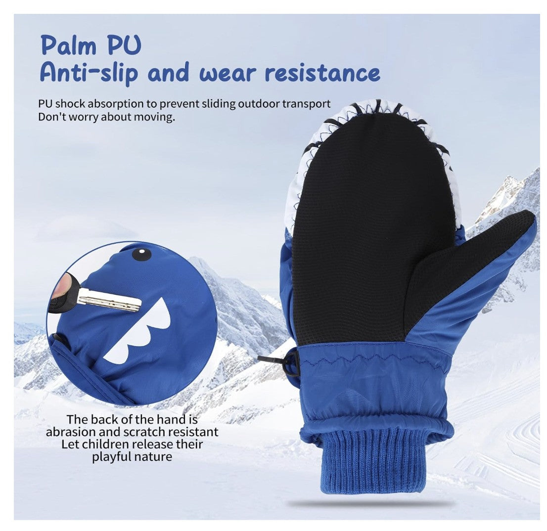 Wasserdichte Kinder Skihandschuhe – Blau – Winterhandschuhe für Jungen & Mädchen